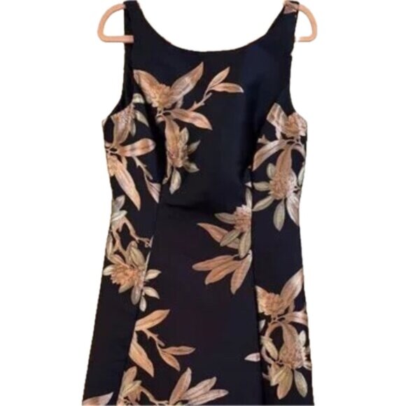 Adrianna Papell Navy & Pink Textured Print A-Line Dress Size 10 Sleeveless - Picture 2 of 8